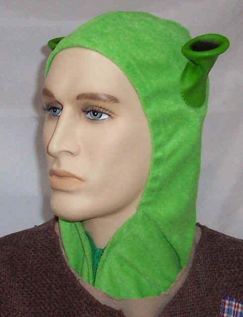 Shrek's open-face hood